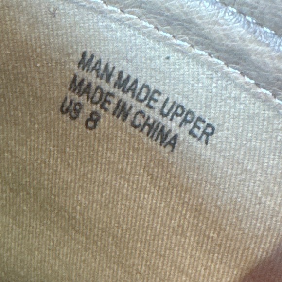 Womens White and Cognac Brown Two Tone Lace Up Lug Sole Combat Boots Size 8 - Picture 4 of 10